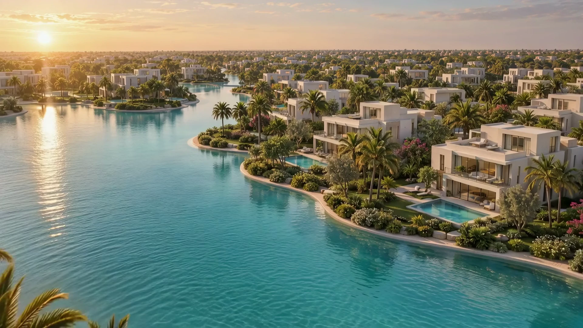 The villas and lagoons of The Oasis by Emaar